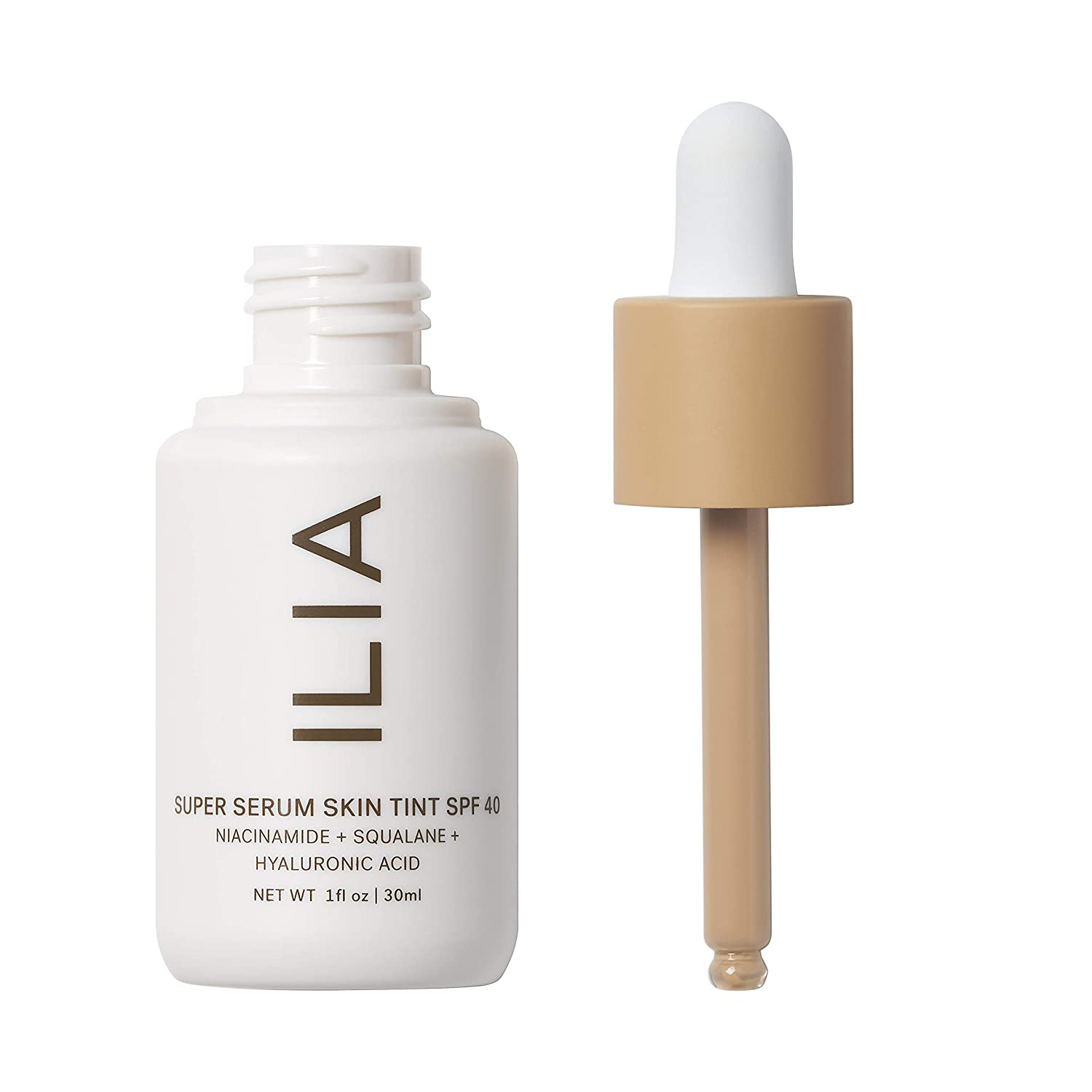 ILIA - Super Serum Skin Tint SPF 40 Serum With Light, Dewy Coverage, Mineral SPF, + Active Levels Of Skincare Ingredients