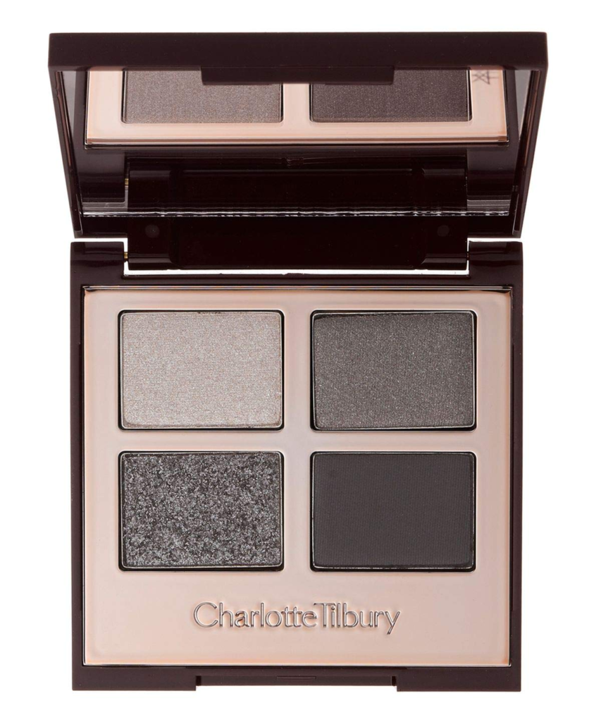 Charlotte Tilbury Luxury Eyeshadow Palette in The Rock Chick has a Warm tones that complement brown eyes offer an icy contrast