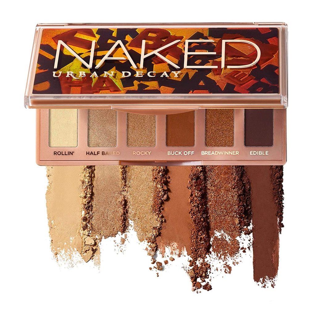 Urban Decay Naked Mini Eyeshadow Palette is a compact, travel-size eyeshadow palette featuring 6 blazed, bronze-toned neutrals has a blendable, creamy texture for vibrant eye makeup looks that last up to 12 hours.