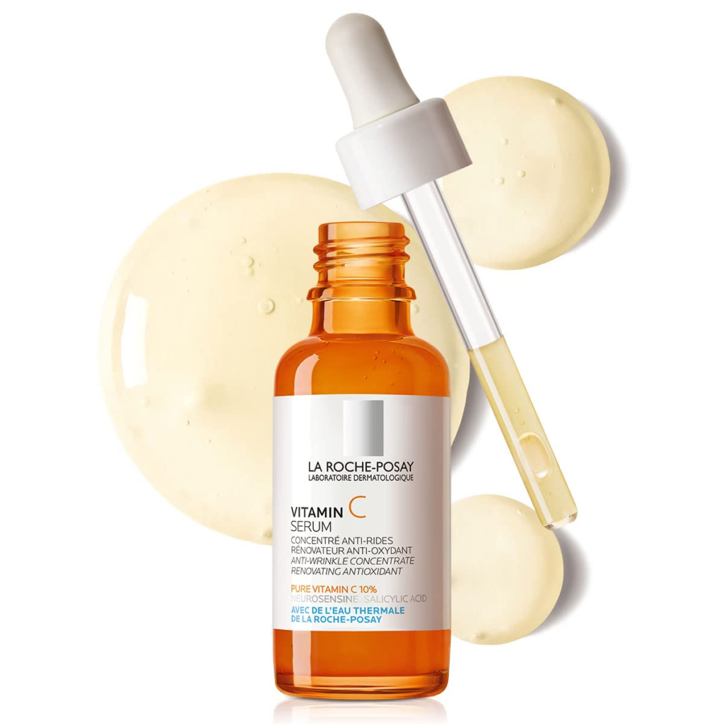 La Roche-Posay 10% Pure Vitamin C Face Serum visibly boosts skin’s radiance while reducing the look of wrinkles & refining skin texture