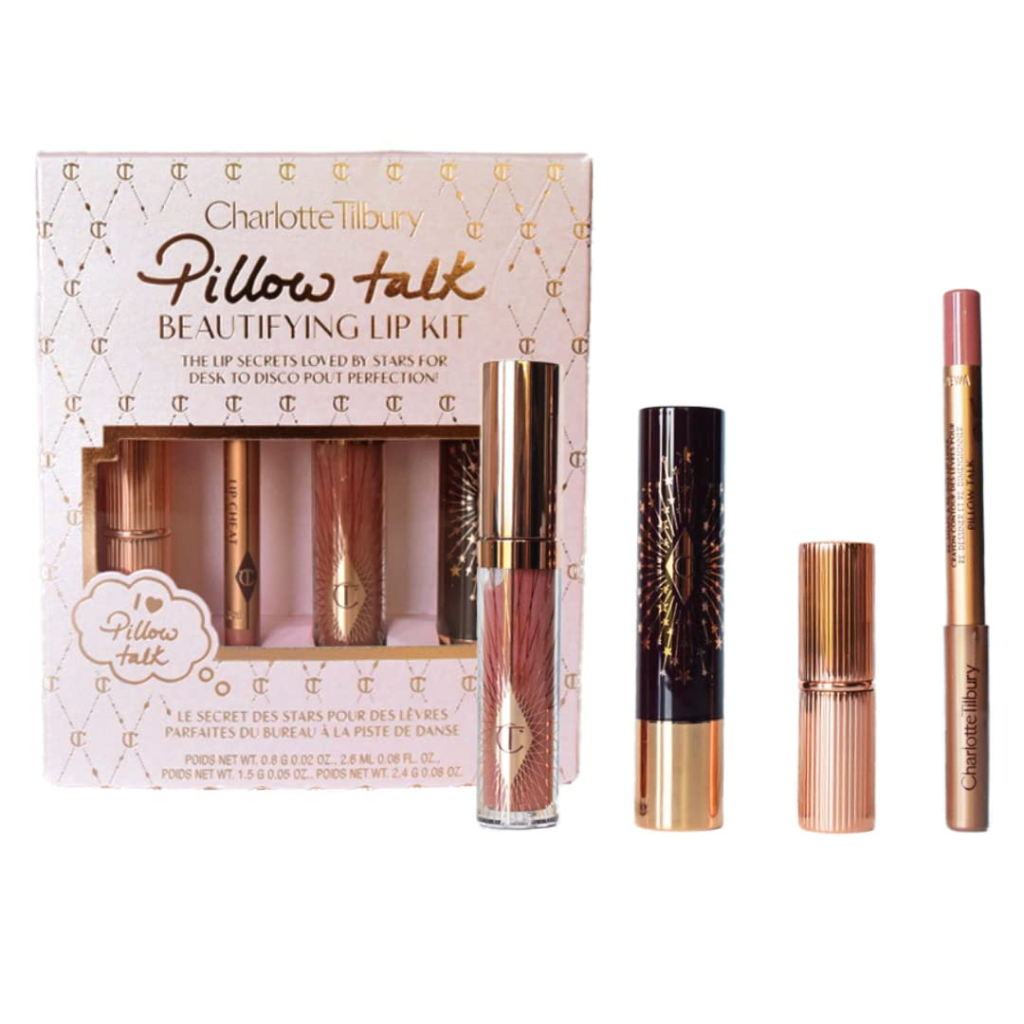 Charlotte Tilbury Pillow Talk Lip Kit includes four of Pillow Talk lip secrets.