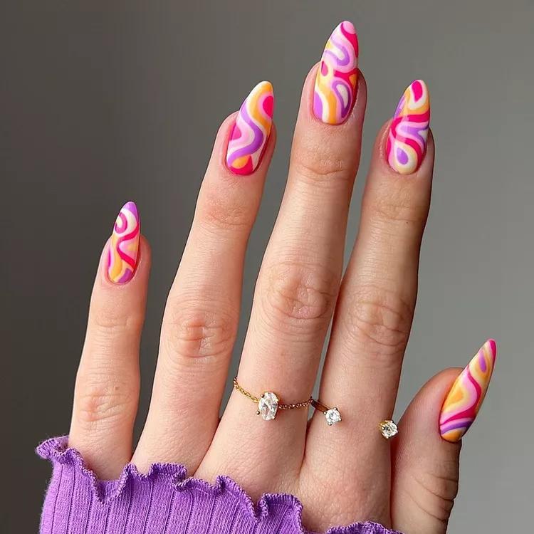 Barbie Swirl Nails