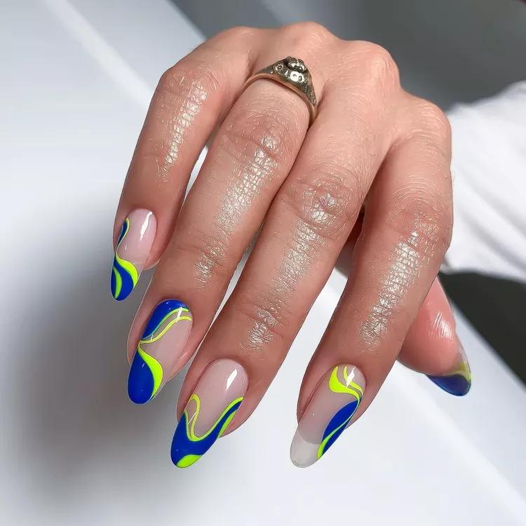 Electric Swirl Nails