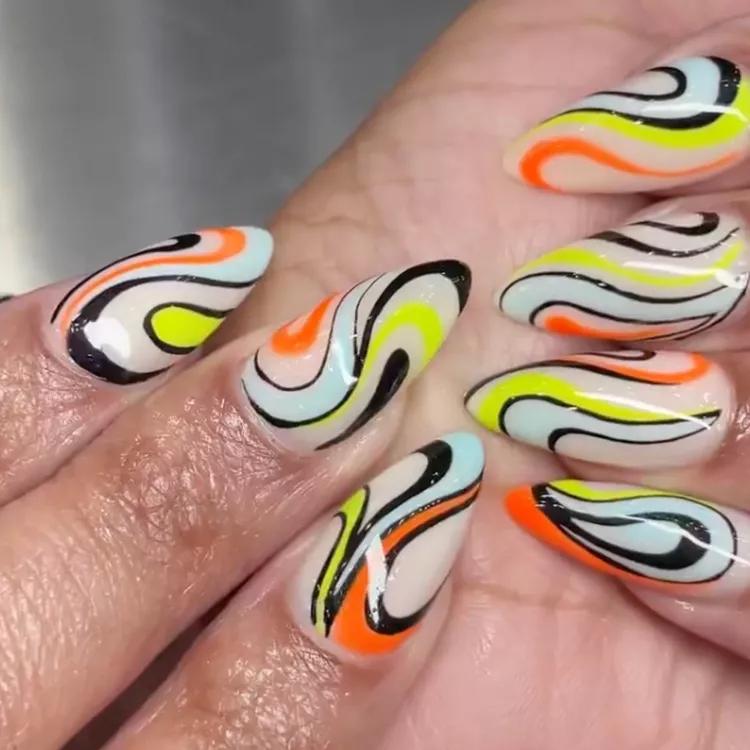 Halloween Swirl Nails