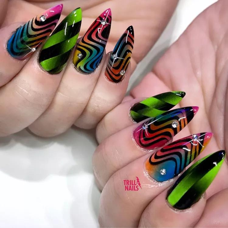 Psychedelic Swirl Nails