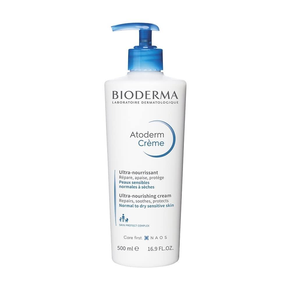 Bioderma's Atoderm Crème, celebrated for its renowned makeup remover. Equally impressive in skincare, this multitasking marvel doubles as a Moisturizing Body Lotion