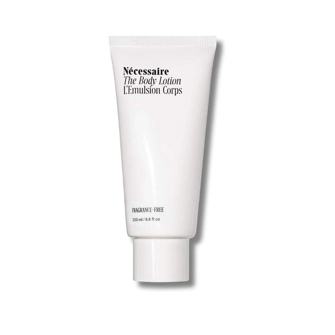 Nécessaire's The Body Lotion, a cult-favorite among body lotions, acts as a skin multivitamin with its nourishing blend of Vitamin B3, A, C, and E, coupled with omegas 6 and 9 for optimal skin health.