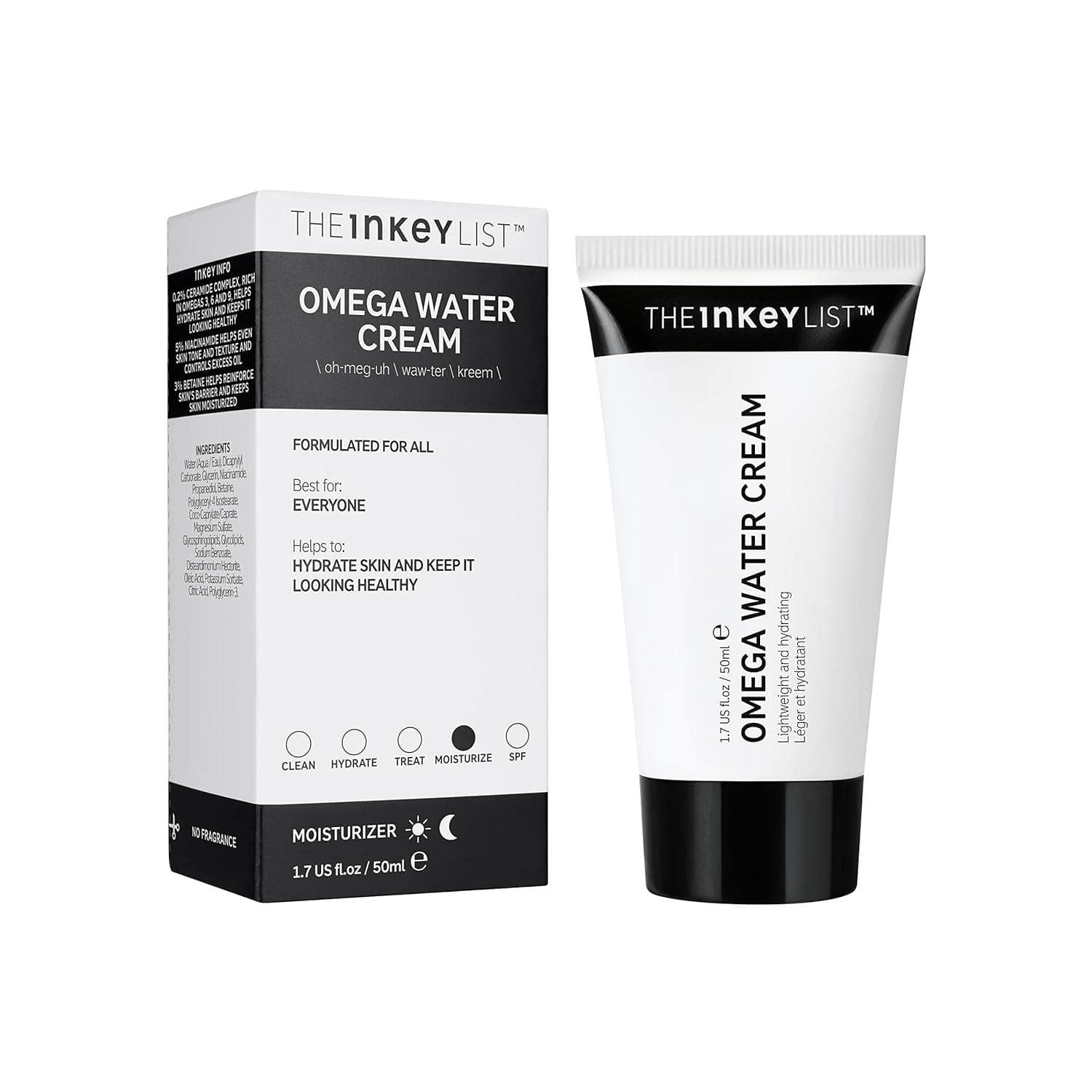 Inkey List Omega Water Cream is my go-to for Moisturizers for Oily Skin, offering a budget-friendly option with its lightweight formula,featuring niacinamide, a hydrating ceramide complex, and betaine for impressive hydration without feeling greasy.