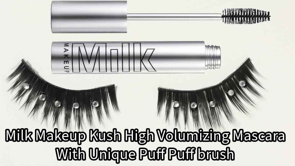 Milk Makeup Kush High Volumizing Mascara transforms lash application with its Puff Puff brush, ensuring a clump-free, precise finish and a buildable formula for customizable looks.