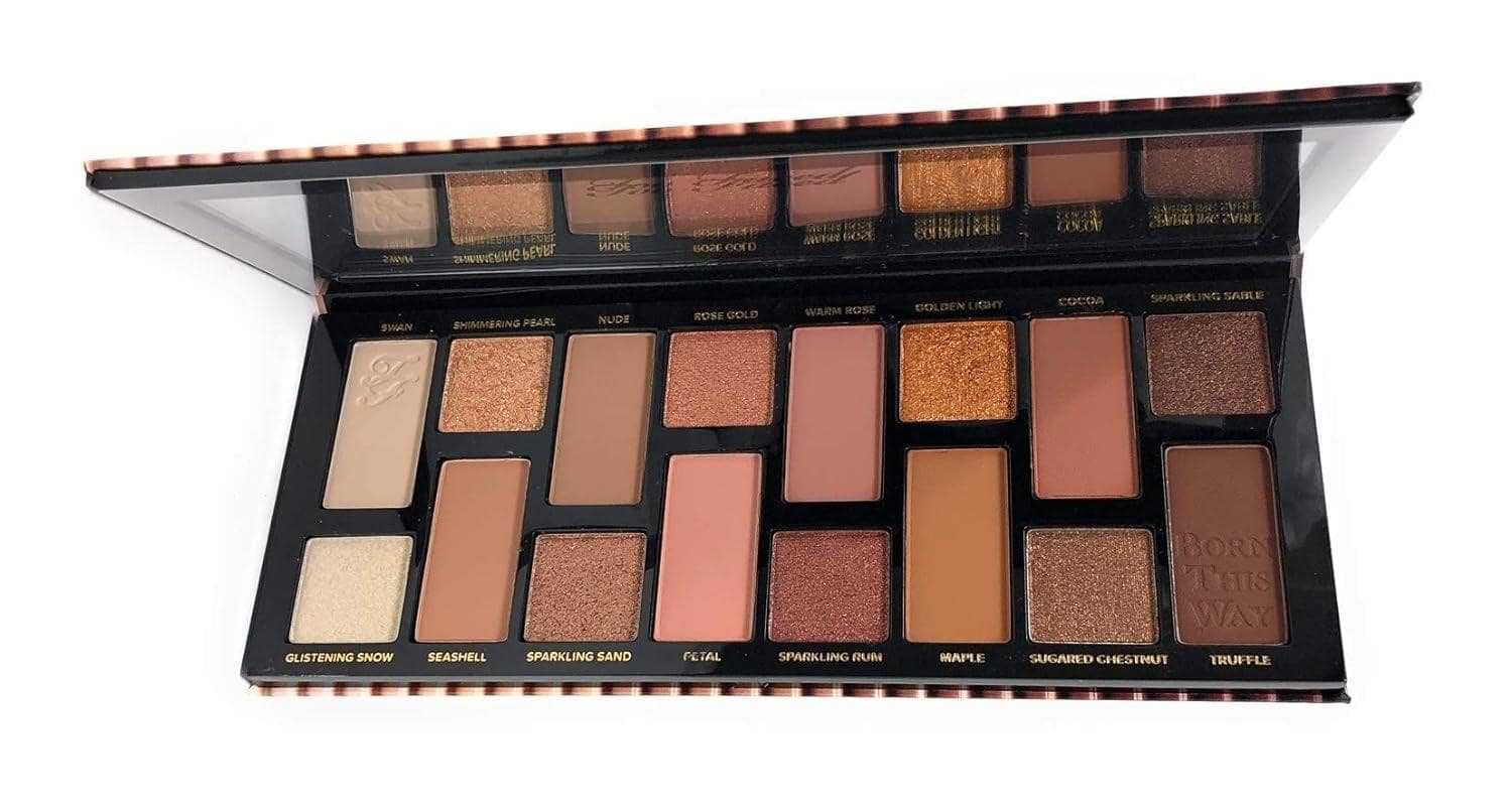 Too Faced Born This Way The Natural Nudes Eye Shadow Palette-a must-have eyeshadow palette. With a versatile range of nude shades, this palette seamlessly blends matte and metallic finishes, delivering minimal fallout.
