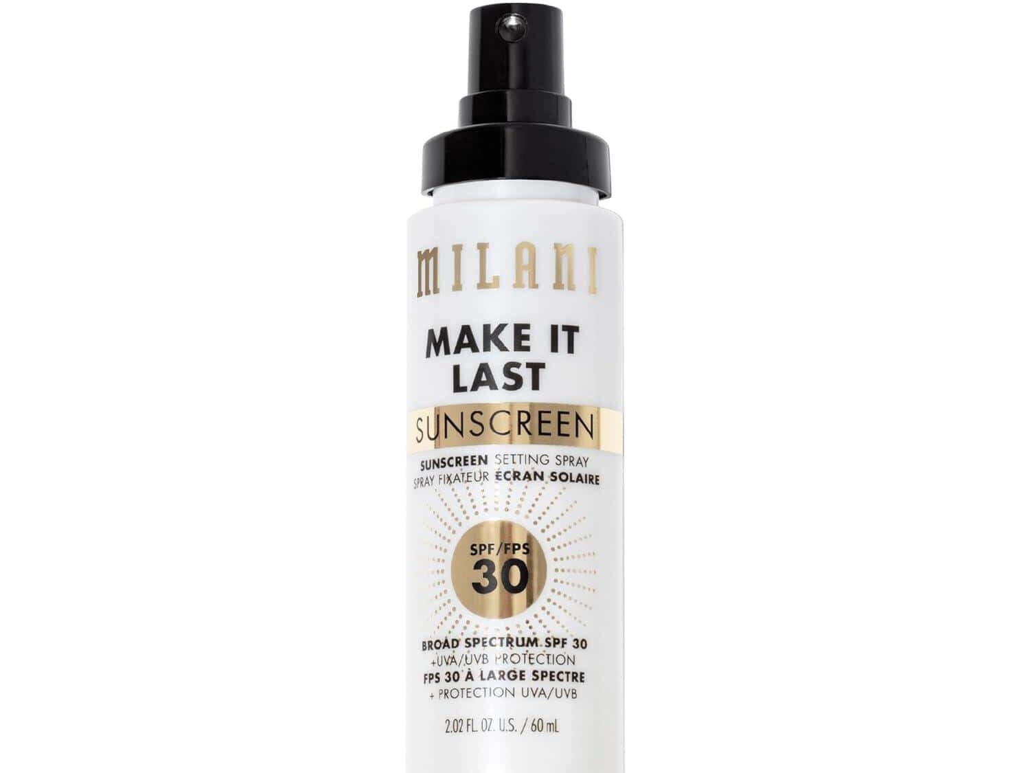 Milani Sunscreen Setting Spray is my outdoor makeup savior! Nonsticky, it sets flawlessly, adding SPF 30 protection and a dewy finish. 