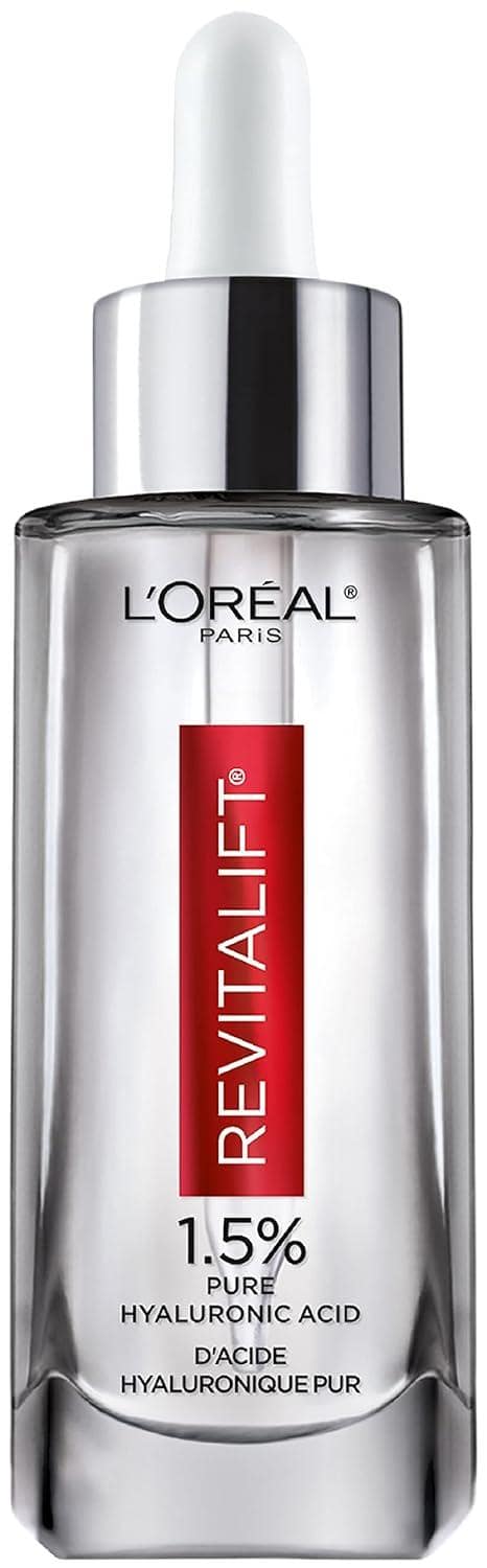 L'Oreal Paris Hyaluronic Acid Serum-a hydrating miracle with Vitamin C. Perfect for Beauty Gifts, it's lightweight, fragrance-free, and dermatologist-tested.